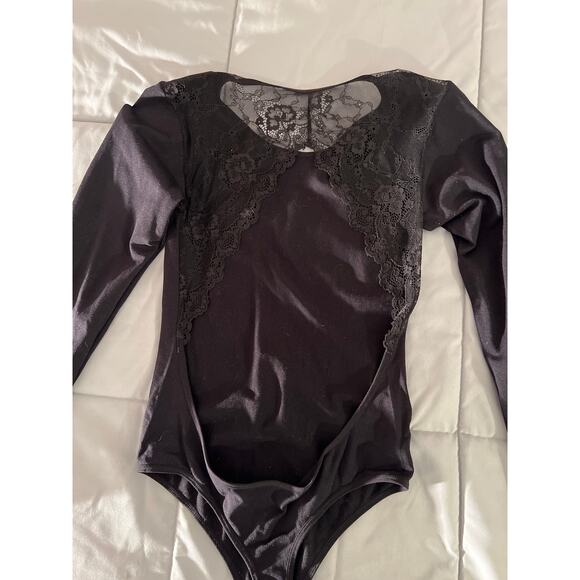Lulus lace open back‎ black bodysuit sz M/L - Picture 5 of 5